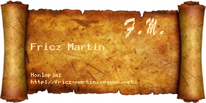 Fricz Martin névjegykártya